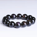 Natural obsidian crystal Pi Xiu bracelet with geometric beads in ice stone colours