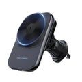S16 Black Semiconductor Refrigeration Magnetic Car Wireless Charger on air vent mount with electroplated frame and CD lens