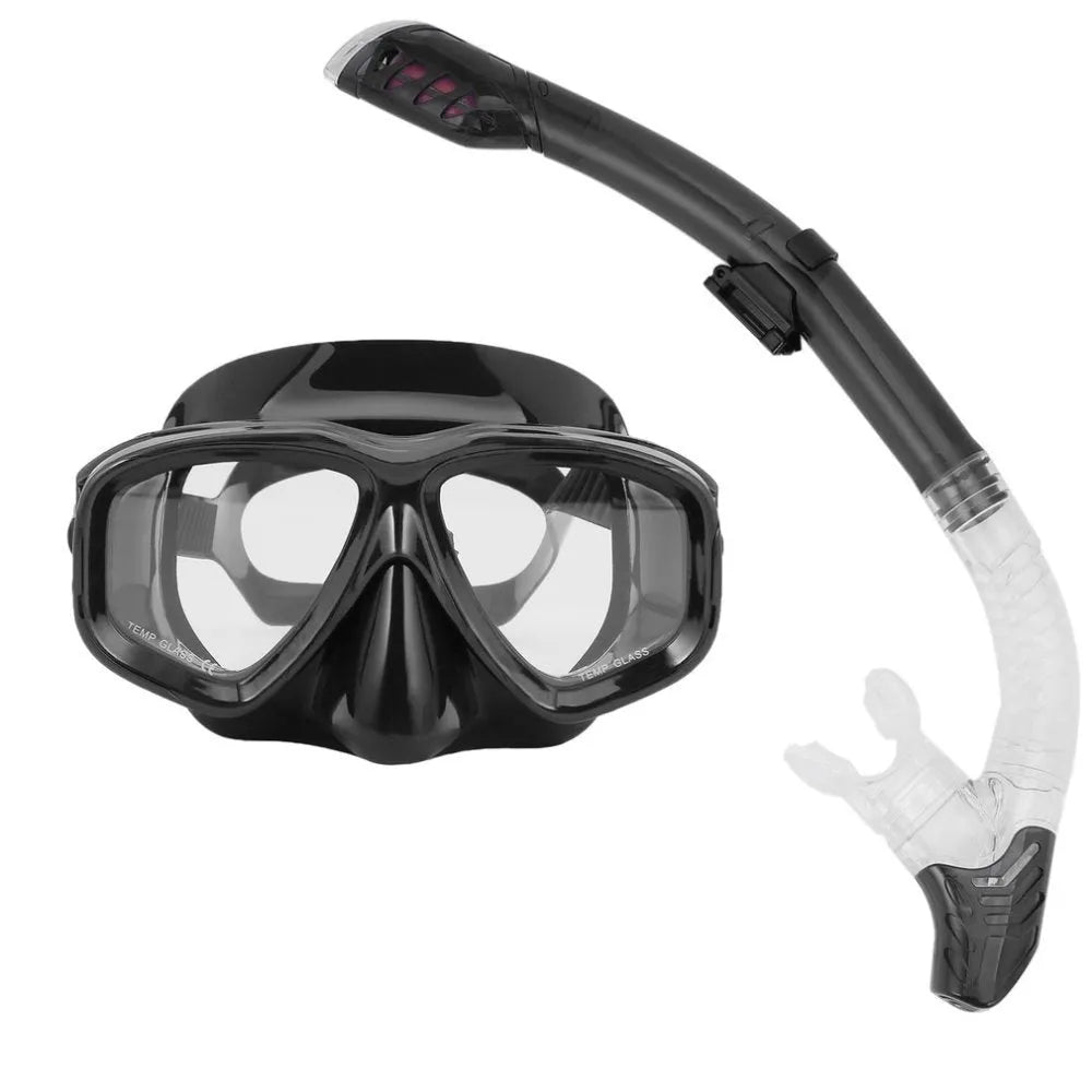 Anti-fog diving goggles with PC frame and adjustable silicone strap in blue colour
