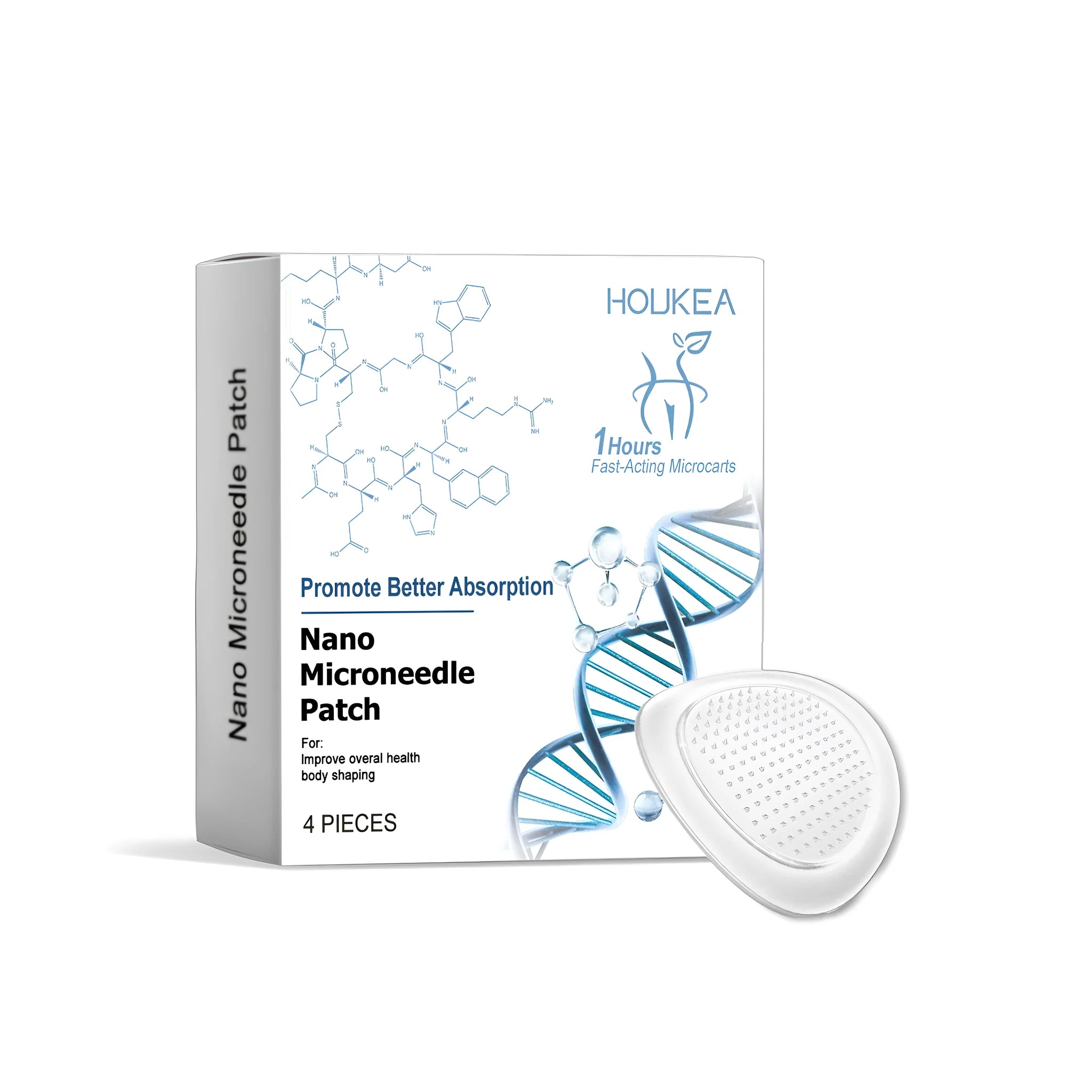 Pack of four nano microneedle patches for skincare.