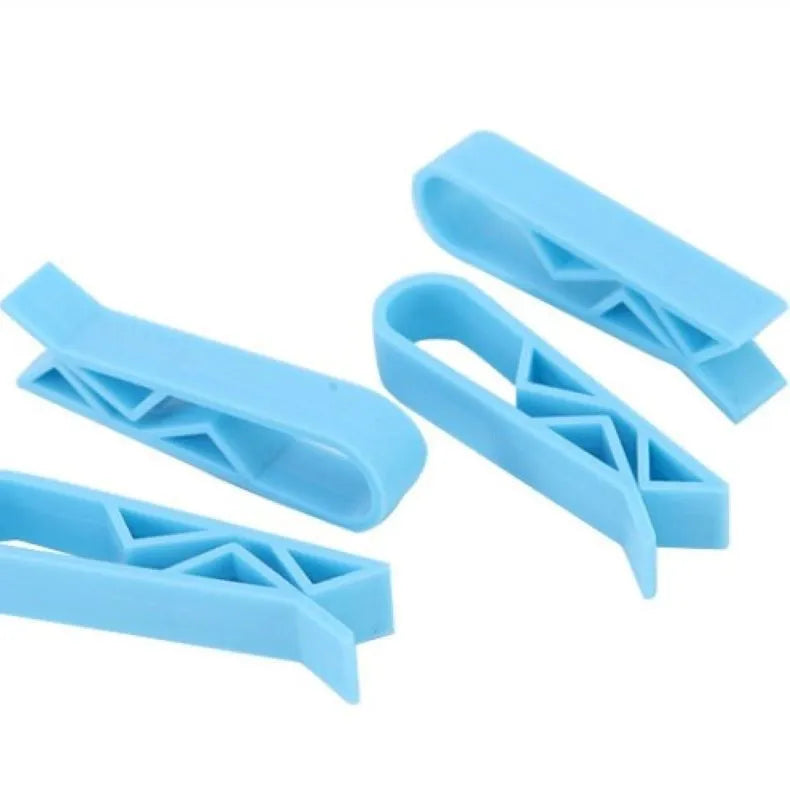 Ten white PP plastic garbage bag fixing clips for securing liners to bin rims