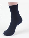 Men's bamboo fibre socks showing small square pattern in five colour options