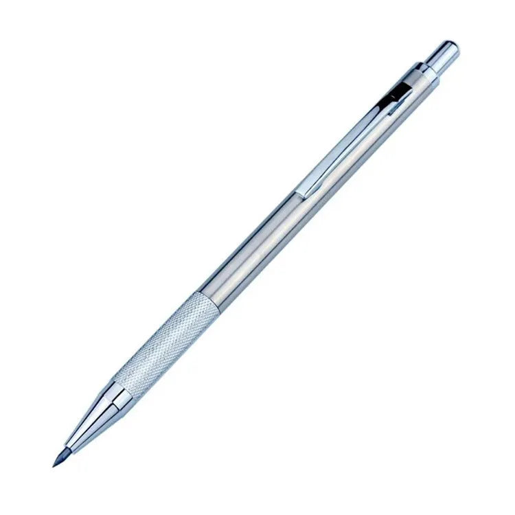 Metal automatic mechanical pencil with five lead size options and 2B graphite refills