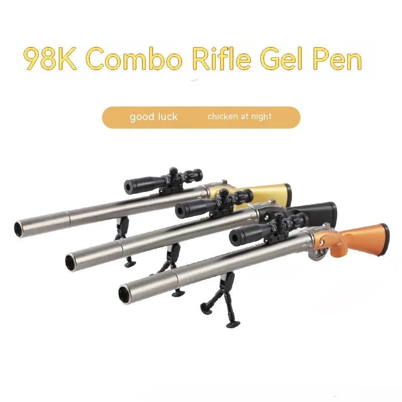 98K sniper rifle design gel pen with 0.5mm fine point and plastic construction