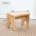 Solid wood household changing stool with a distressed finish and bracket structure.