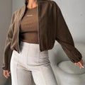 Women's off-shoulder lantern sleeve short coat in polyester casual wear