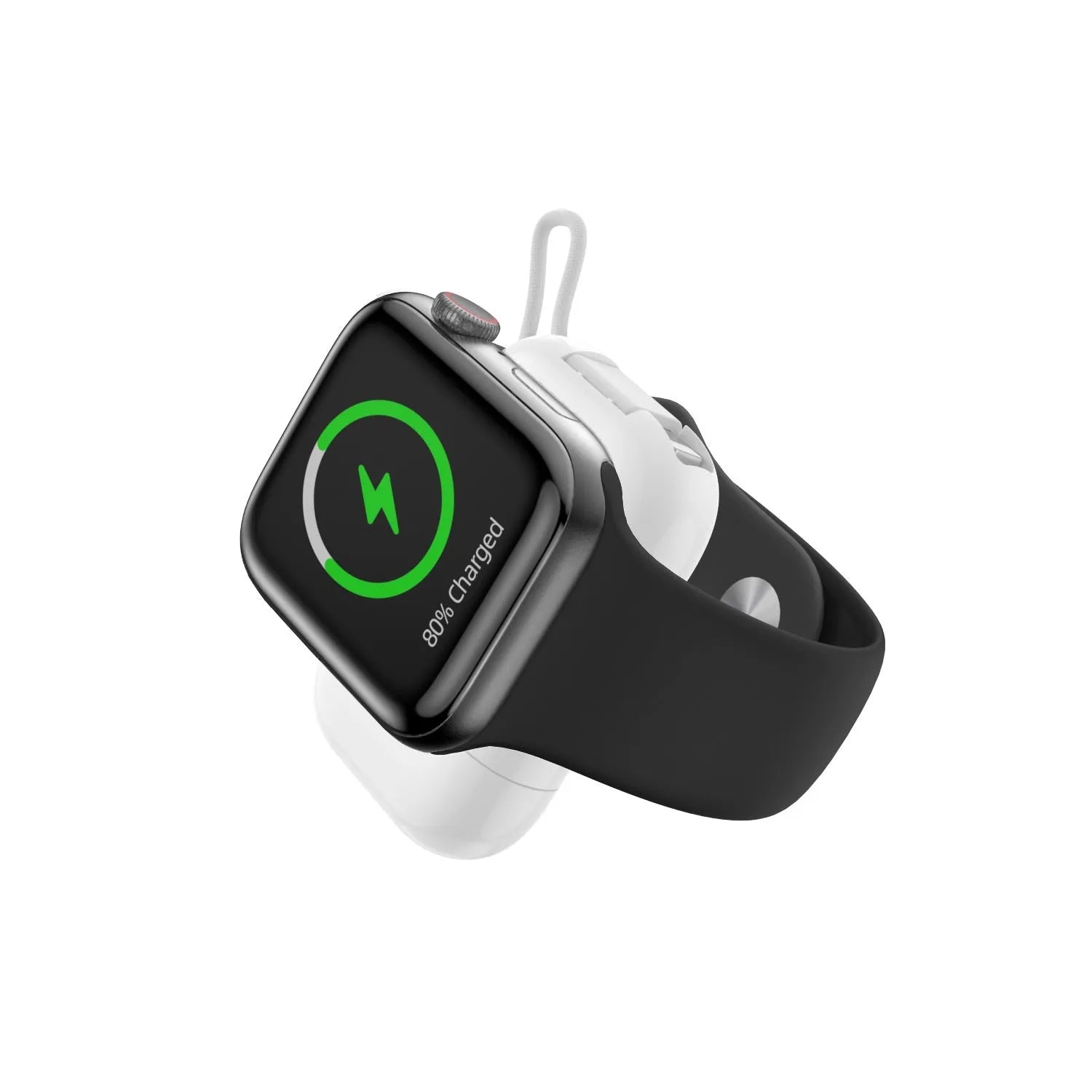 Three-in-one magnetic wireless charger power bank in black, compact 66x43x16mm with Type-C port