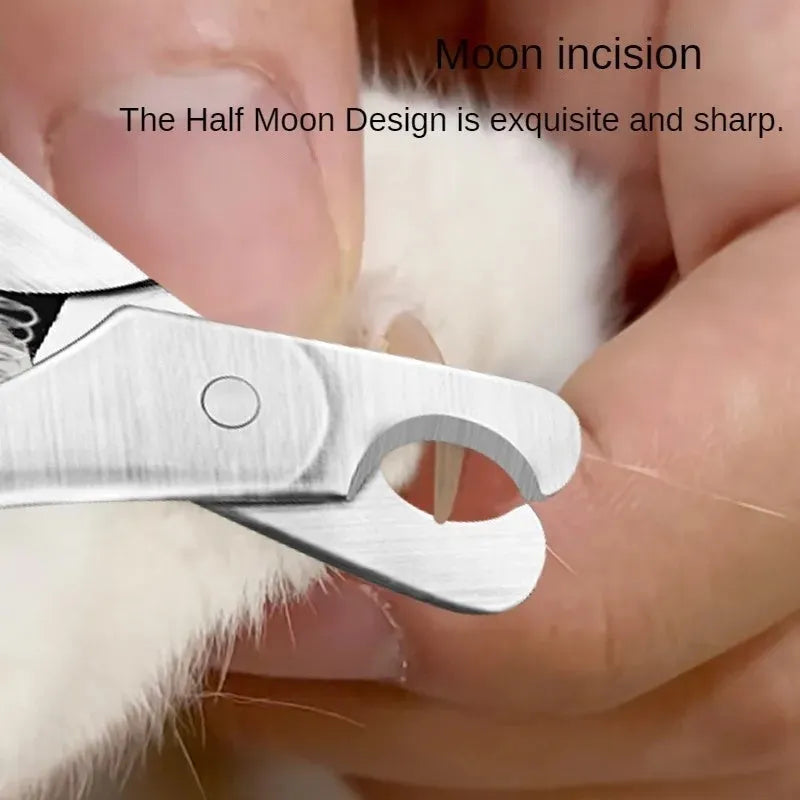 Silver stainless steel pet nail clipper for dog and cat grooming