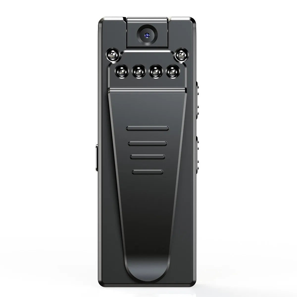 Black 1080p HD DV home camera with a lens capable of 90-degree rotation.