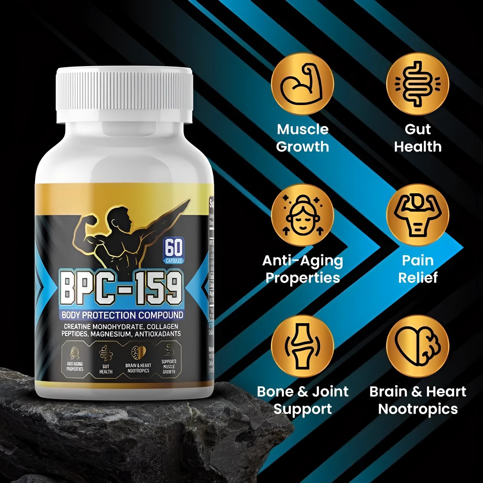 One bottle of body energy supplement capsules for daily nutritional support