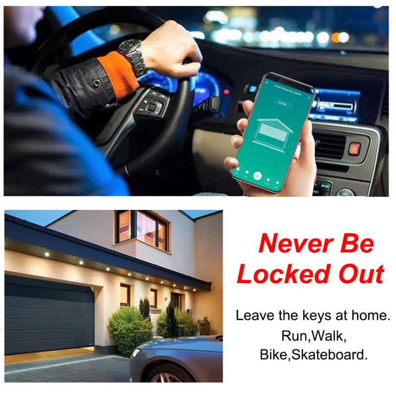 Black plastic smart garage door controller with wifi, APP remote control, compatible with Alexa and Google Home