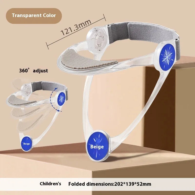 Adjustable neck support cervical spine corrector in transparent colour for fitness use