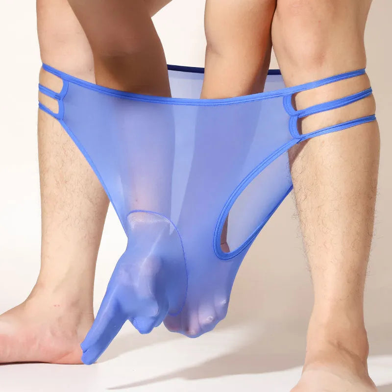Men's transparent elephant nose shorts in multiple colours with free size mid waist design