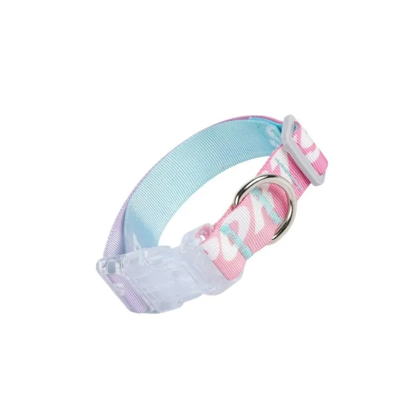 Adjustable dog collar with gradient colour cartoon pattern in Panda Green and gradient colour options