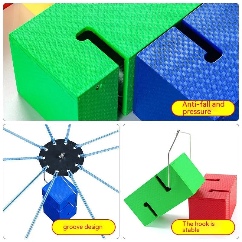 ABS plastic team building expansion props with multiple coloured pieces and pull ropes