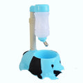 Adjustable height pet drinking bowl in plastic with rod lifting mechanism