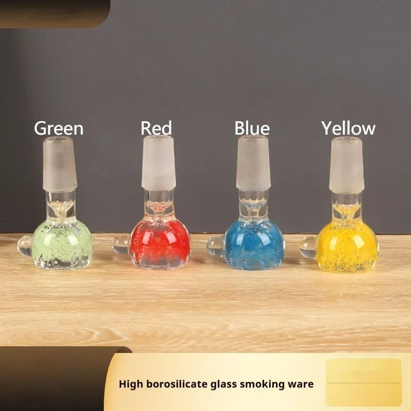 7cm coloured glass trumpet pipe with transparent red green blue yellow options