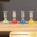 7cm coloured glass trumpet pipe with transparent red green blue yellow options
