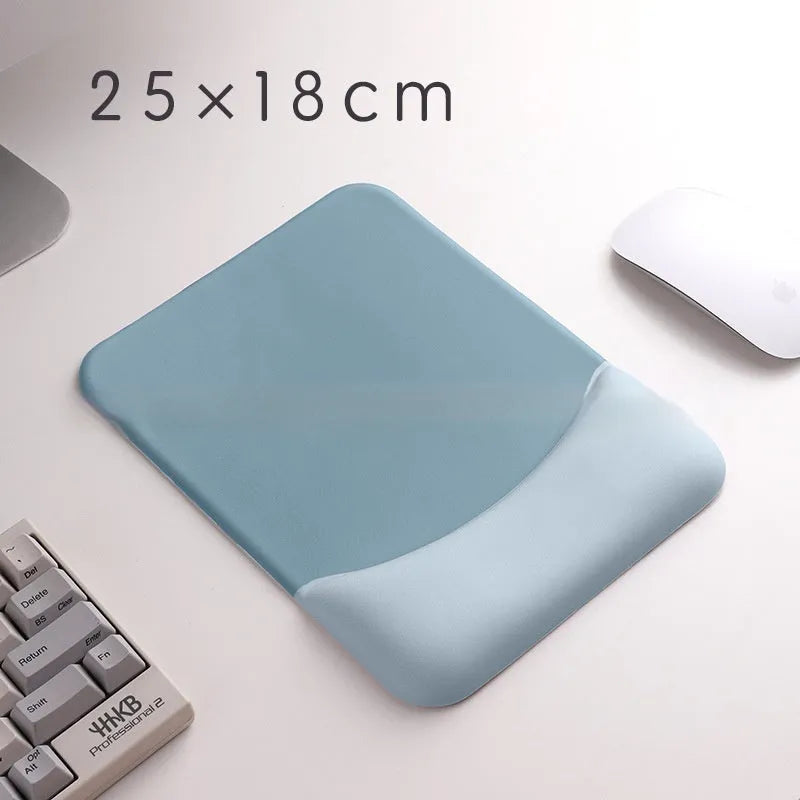 Square silica gel wrist rest mouse pad with cloth surface in black colour