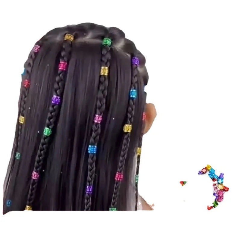 30 pack iron hollow tube hair rings for African twist braids in assorted colours