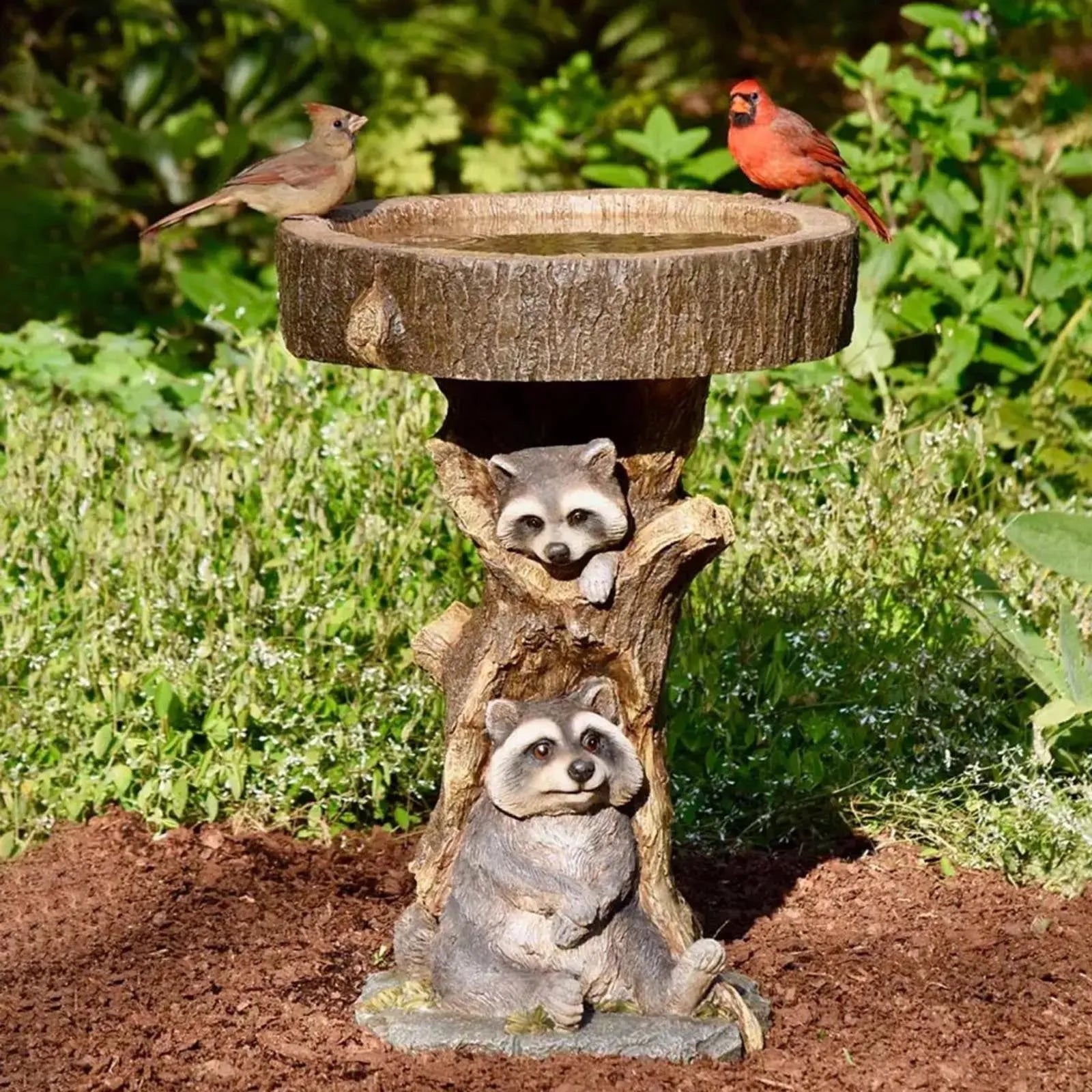 Raccoon resin garden ornament handmade synthetic resin 21cm tall modern simple style