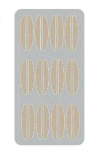 Box of no-glue eyelid support patches in non-woven fabric, showing L, M, and S sizes.