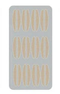 Box of no-glue eyelid support patches in non-woven fabric, showing L, M, and S sizes.