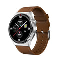 Black Bluetooth smartwatch with heart rate monitoring on silicone strap showing 1.28-inch screen