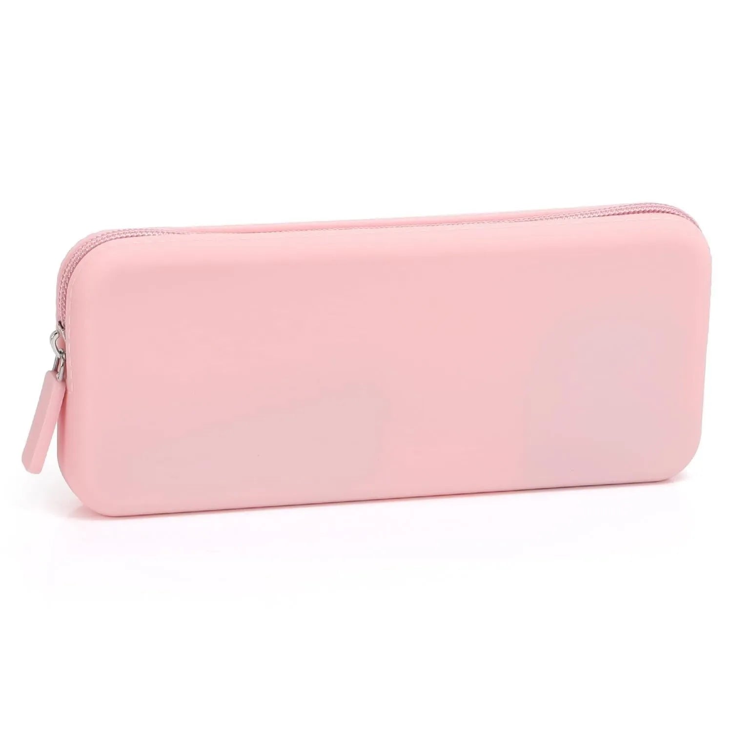 Silicone dustproof travel makeup brush storage bag in various colours, showing size 20x8x2.5cm.