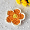 Handmade woven flower coaster set of 5 in orange pink blue purple green polypropylene thread