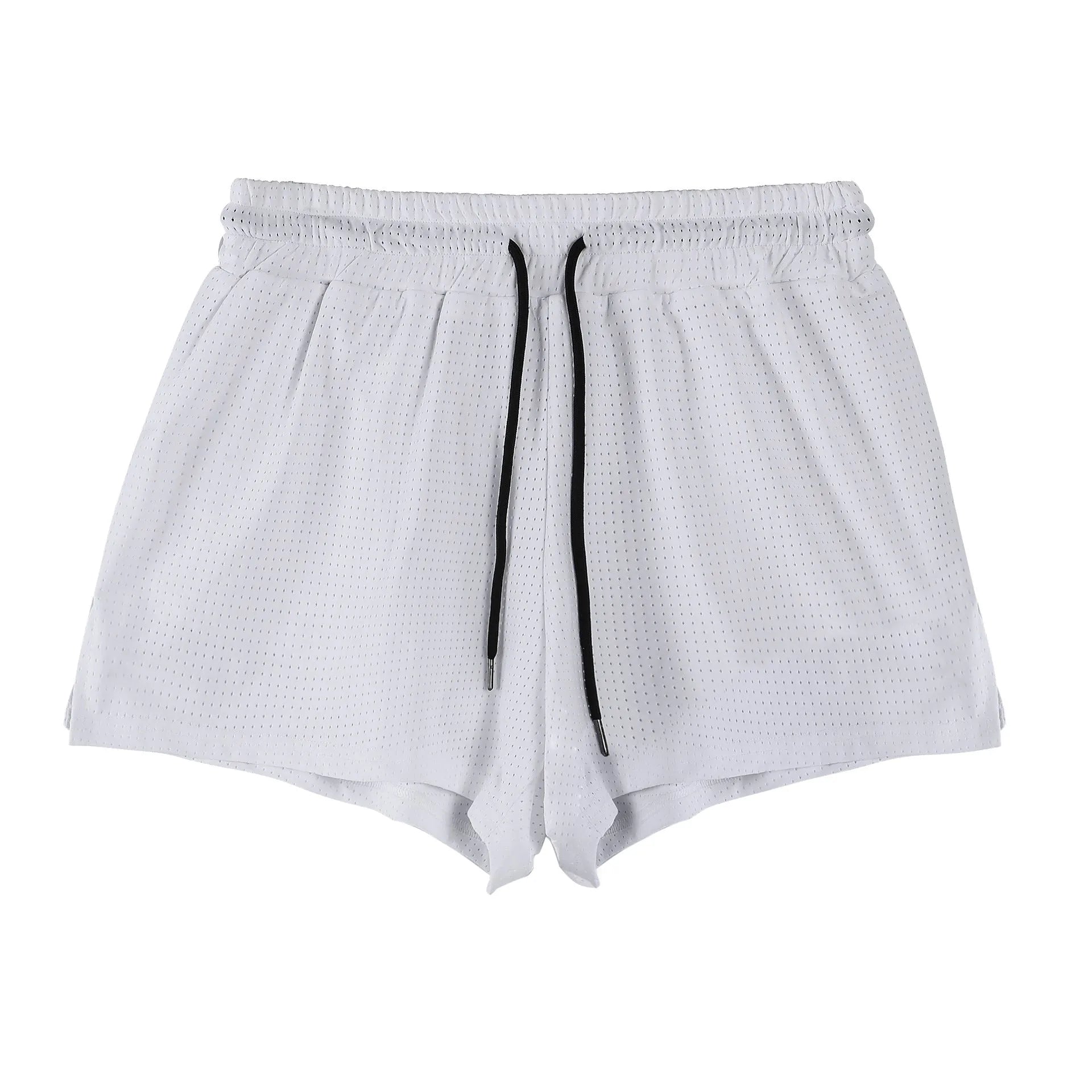Men's quick-drying nylon summer shorts in black and white colours with mid waist fit