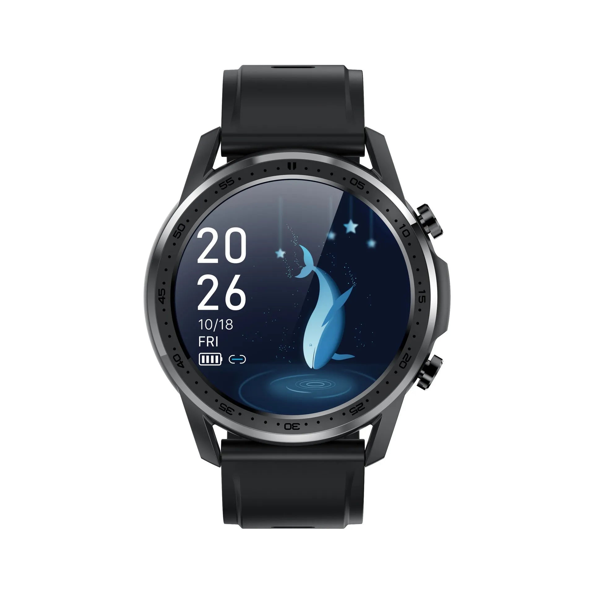 Black or grey smart bracelet with 1.3-inch screen on wrist, showing body temperature display.