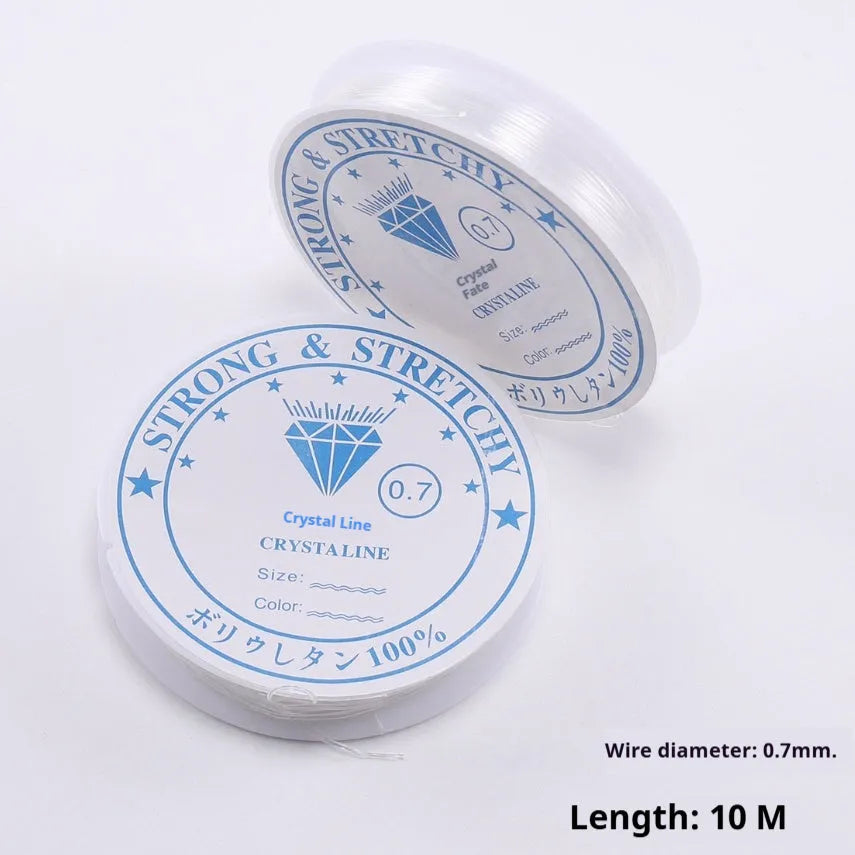 Transparent white crystal fishing line elastic cord reel for DIY ornaments and crafts