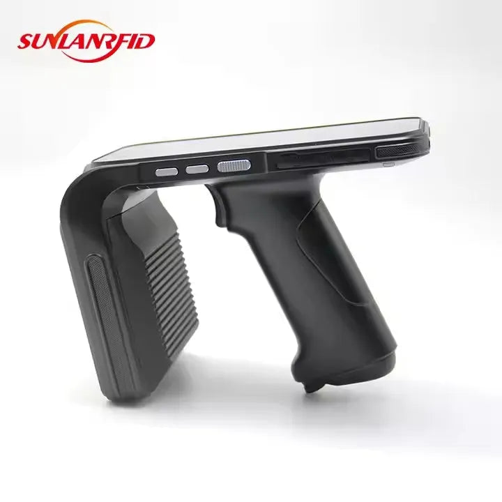 SLP-05 handheld UHF RFID reader with Android OS, large screen, and integrated trigger for professional use.