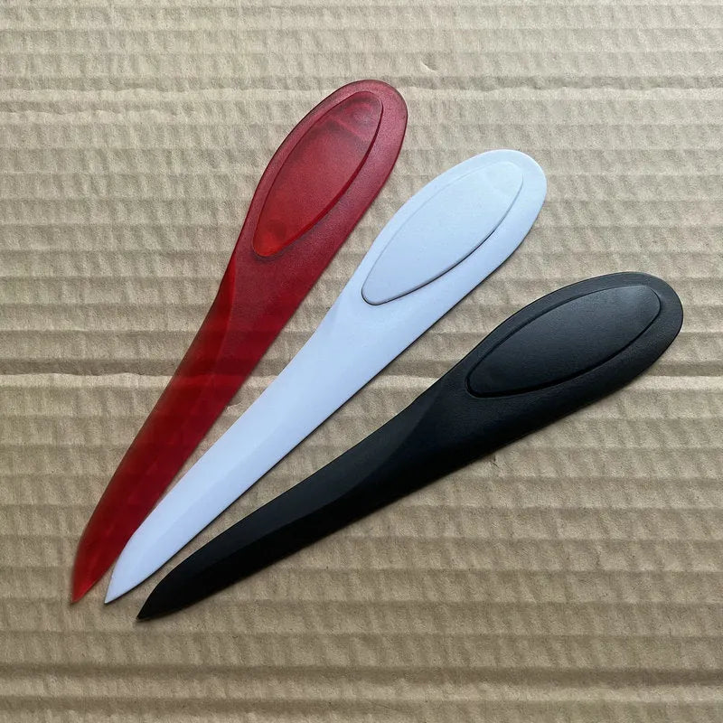 Plastic A4 paper cutter with Willow Leaf Art blade, available in black red white colours