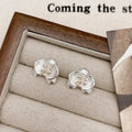 Retro flower earrings for women in gold or silver colour with electroplated copper construction