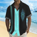 Multicolour printed loose fit men's casual shirt in cardigan style made from polyester fabric