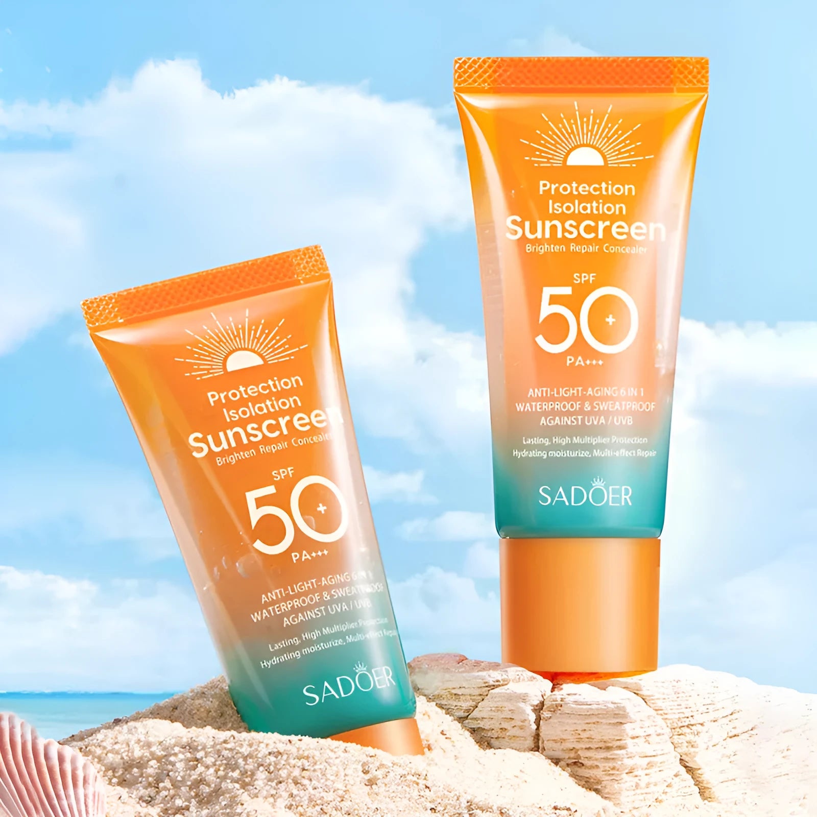 Double tube multi-effect repair isolation sunscreen and makeup primer 50g product