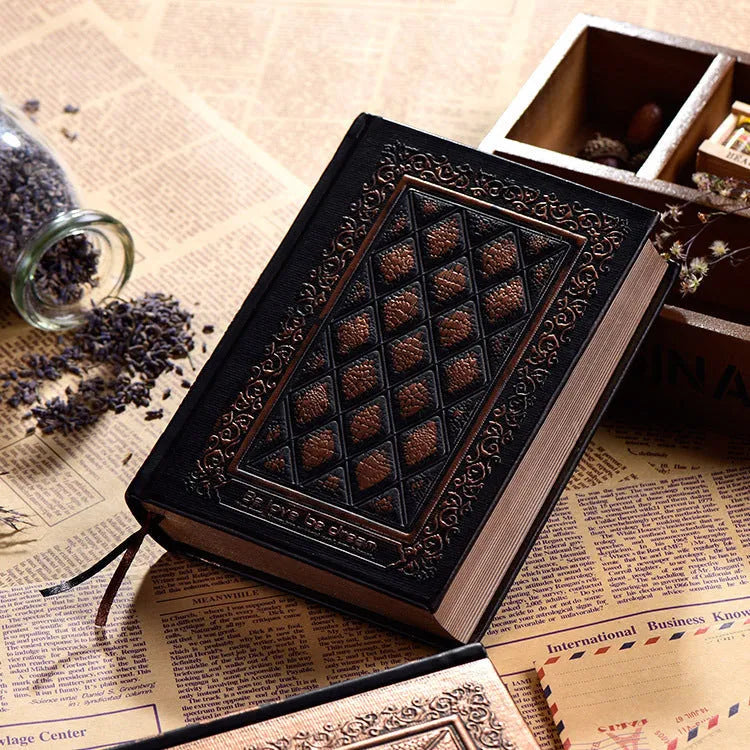 A5 embossed faux leather notepad with a super thick 3D cover in bronze colour.