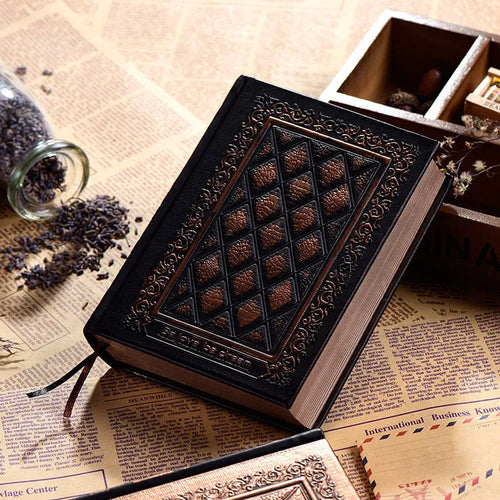 A5 embossed faux leather notepad with a super thick 3D cover in bronze colour.