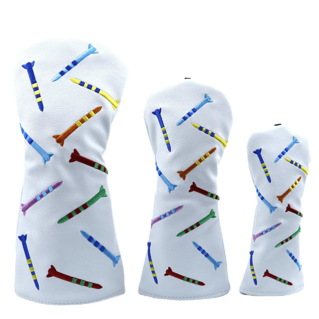 Golf club wooden pole sets in three sizes with black and white colour options