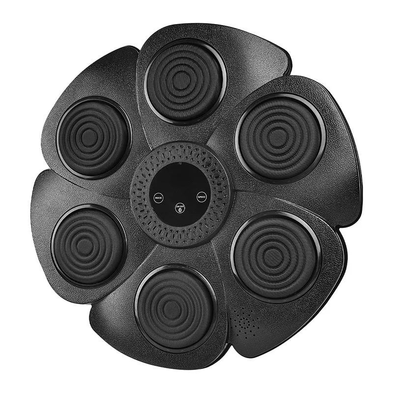 Black smart boxing wall target with Bluetooth and LED lights, includes half-finger boxing gloves