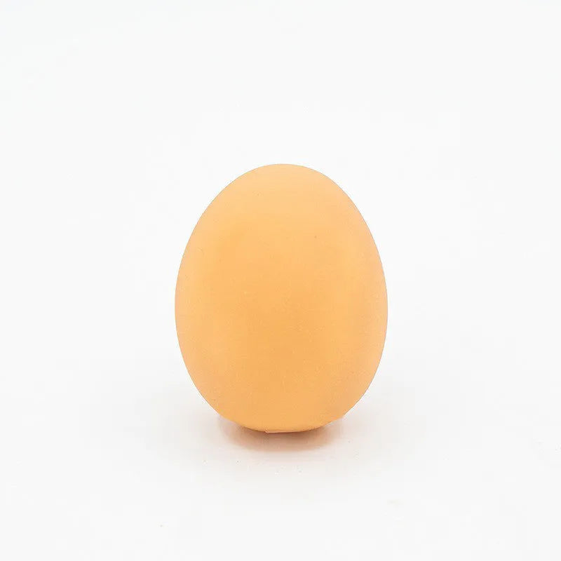 Egg-shaped plush dog chew toy with squeaker for small to medium breed puppies