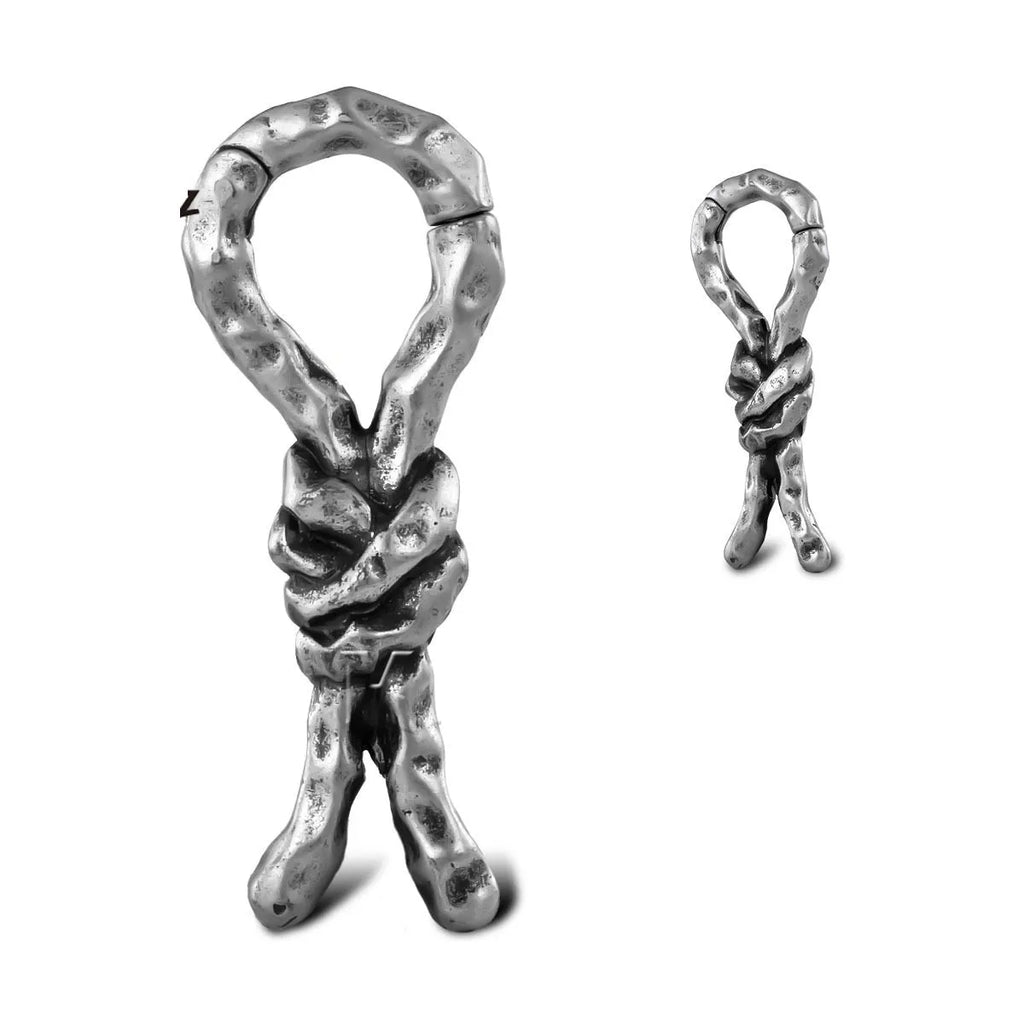 4mm copper piercing earring with retro bending and hitches design for unisex auricle wear