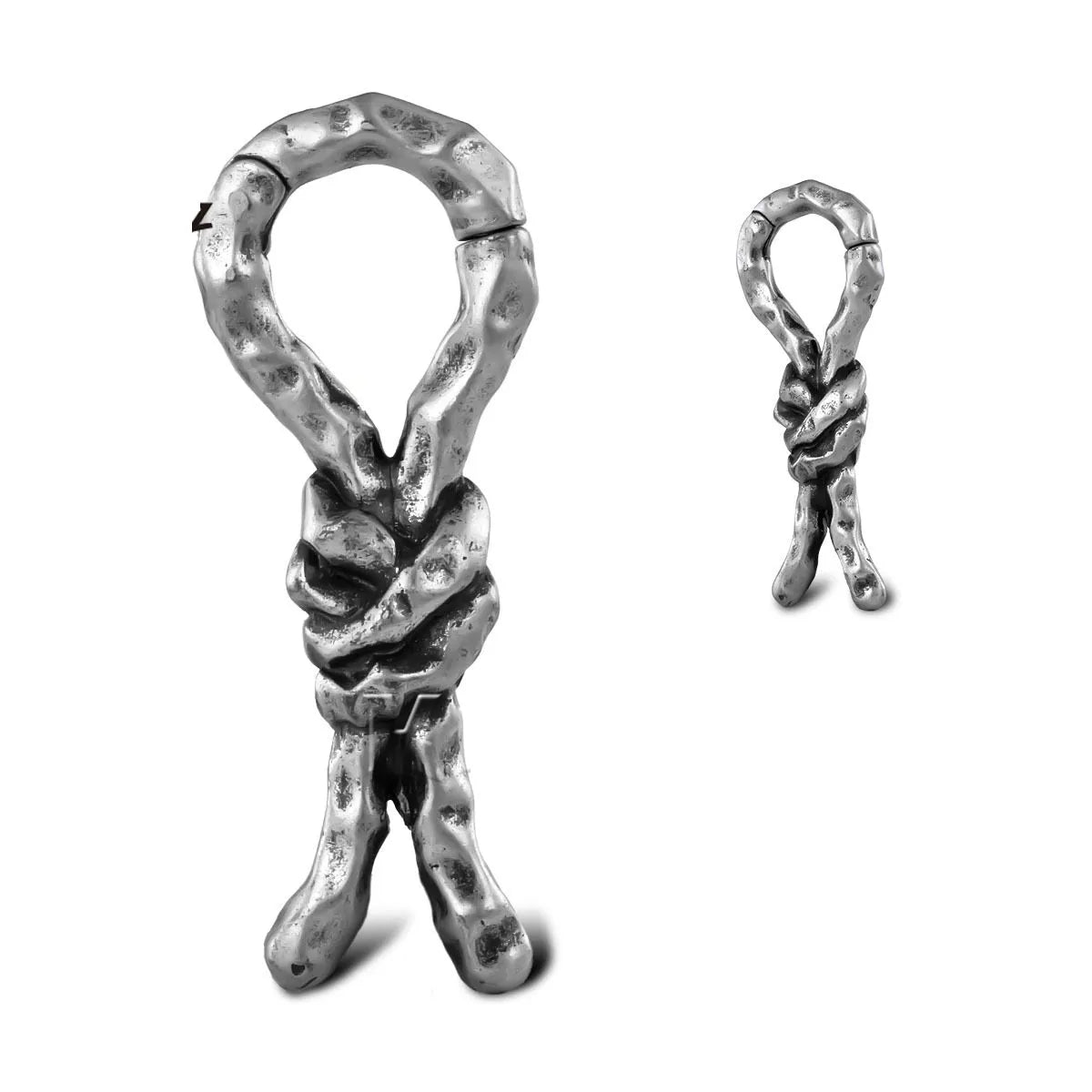 4mm copper piercing earring with retro bending and hitches design for unisex auricle wear