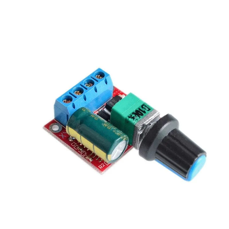 PWM DC motor governor speed controller with adjustment knob measuring 30x26x14mm