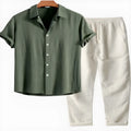 Men's floral printed slim fit shirt cardigan in green and blue colours
