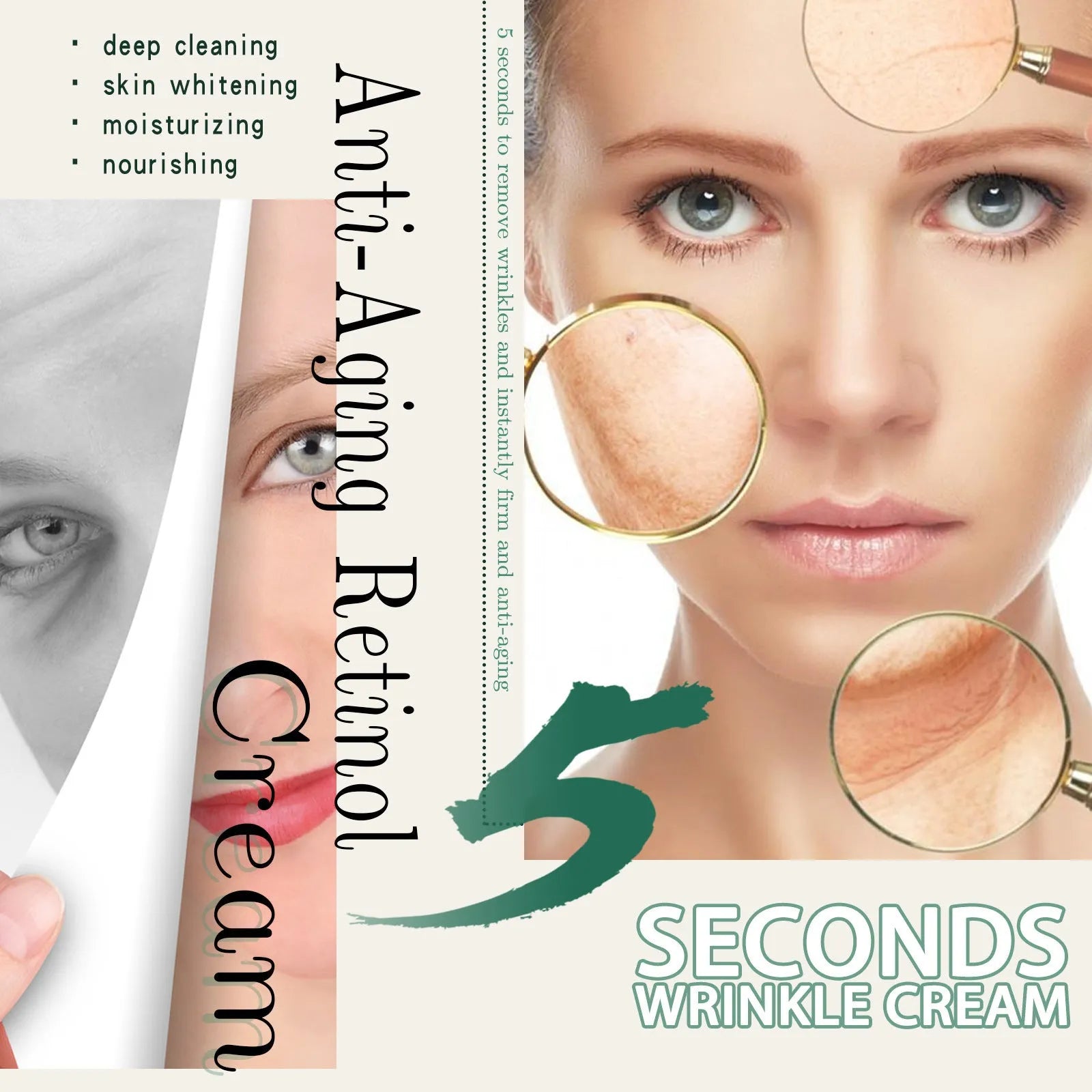 30g anti-aging anti-wrinkle face cream jar for daily facial hydration and wrinkle reduction