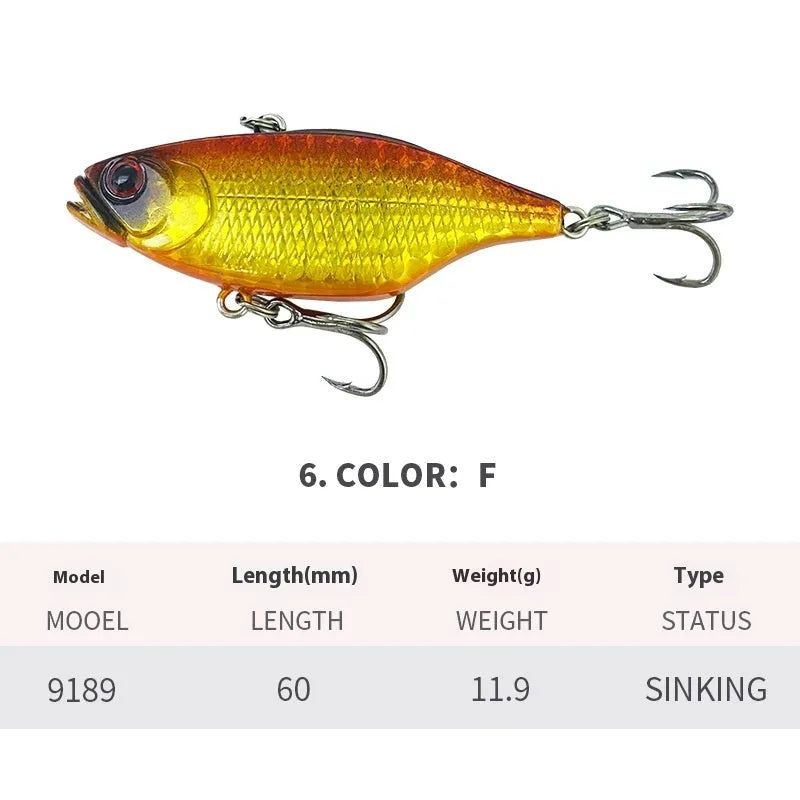 60mm 11.9g long-range submerged biomimetic fishing bait in multiple colour options