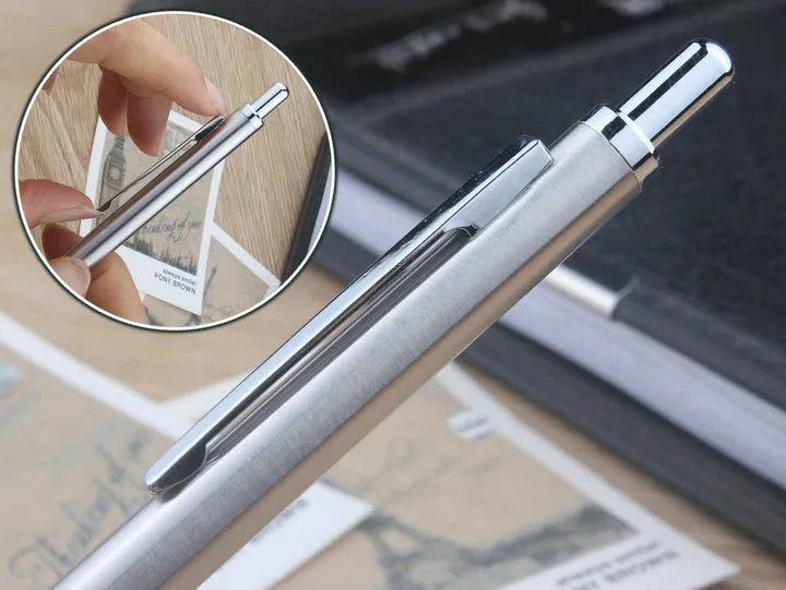 Metal automatic mechanical pencil with five lead size options and 2B graphite refills